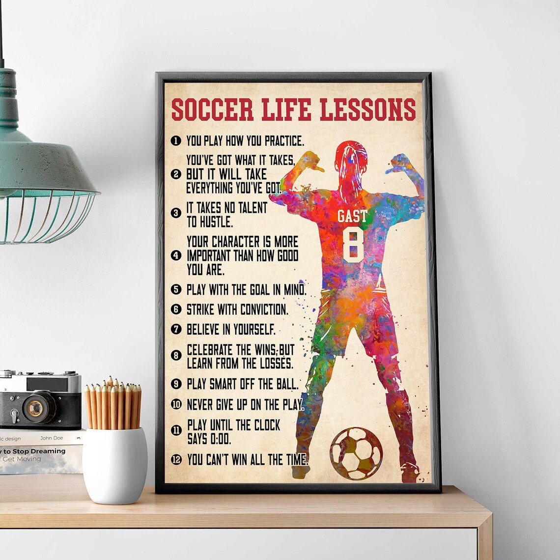 Personalized Soccer Life Lessons, Soccer Girl Poster - Image 3