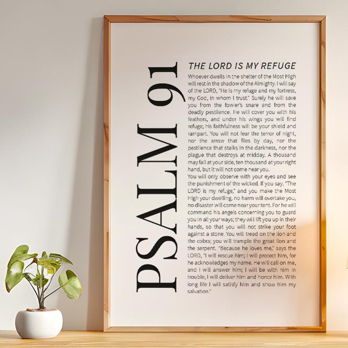 Psalm 91 Bible Verse Scripture Art Print