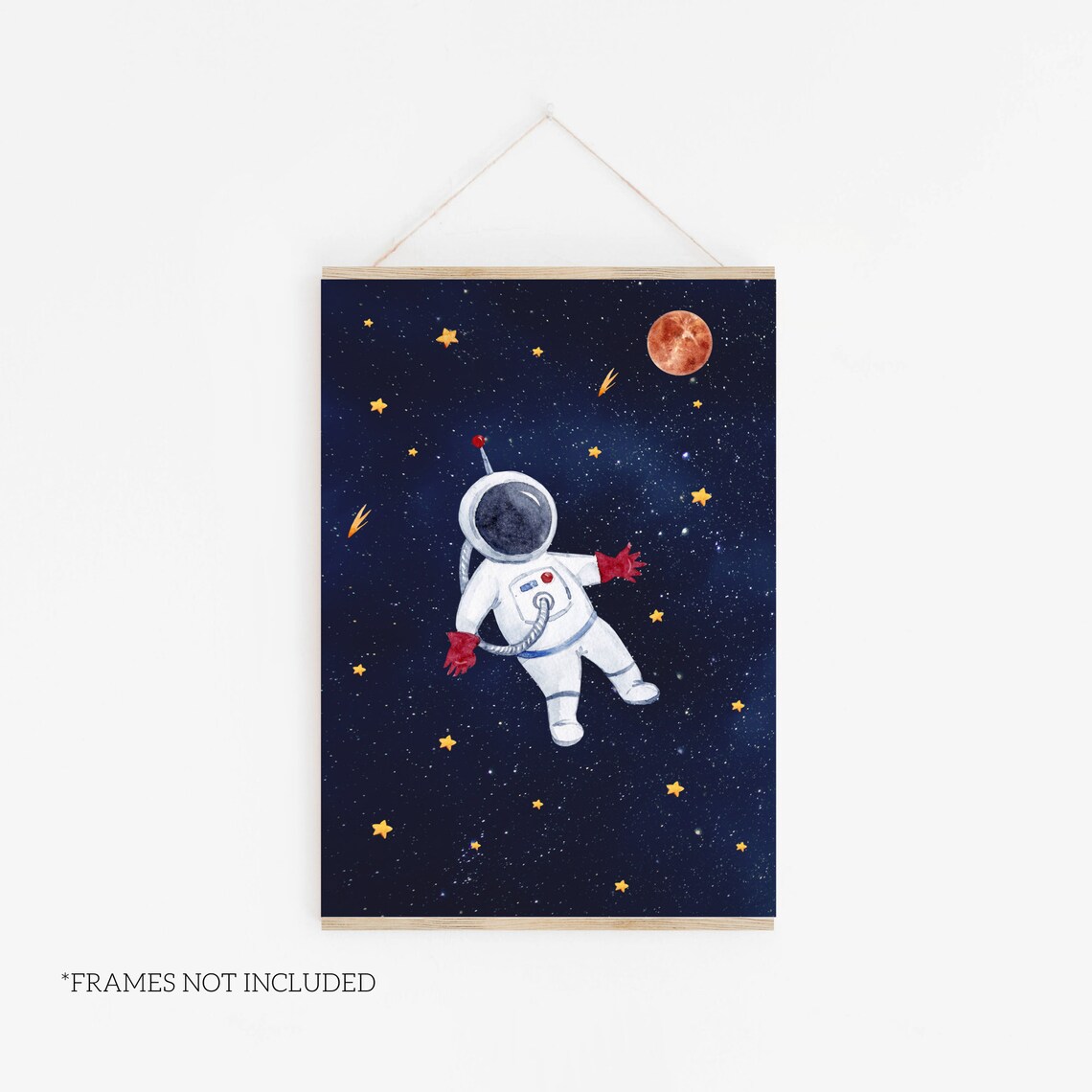 Space Print Kids Room Decor, Outer Space Travel Art Print
