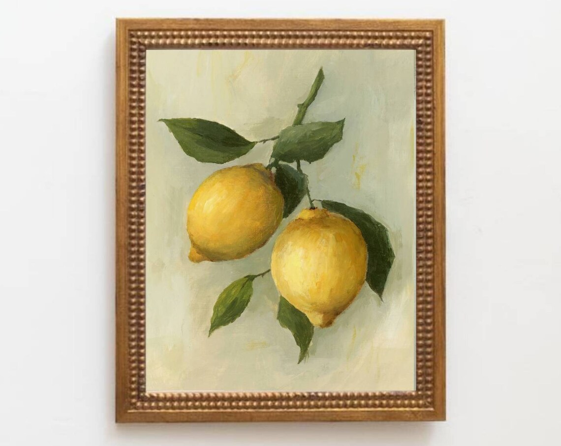 Lemon Kitchen Art Print, Minimalist Still Life