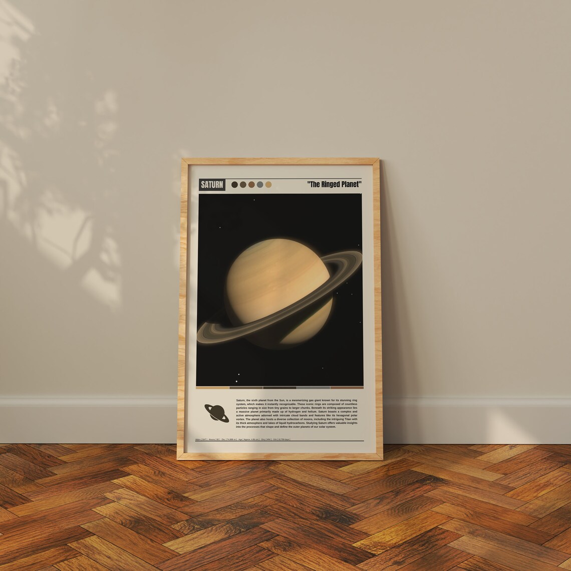 Saturn Poster, Outer Space Planet Wall Art Print - Image 4
