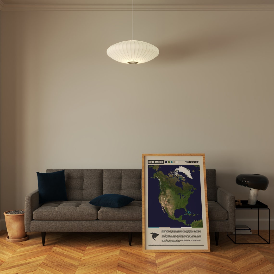 North America The New World Continent Satellite Map View Poster - Image 5
