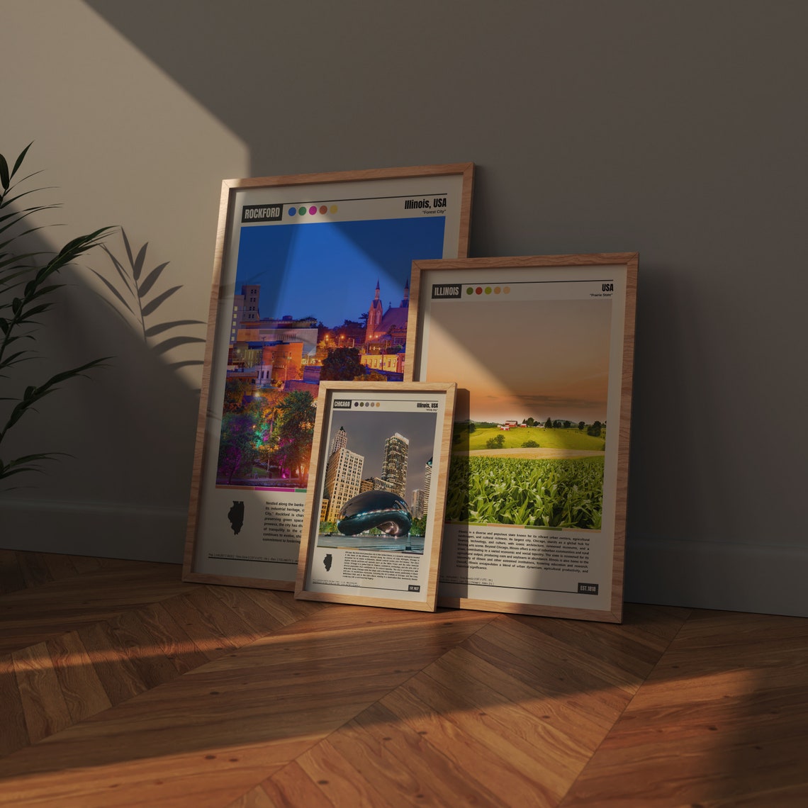 Chicago Illinois Windy City Cloud Gate Bean Dusk Skyline Poster - Image 4