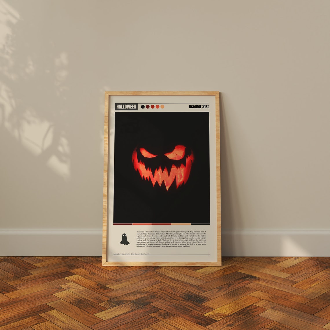 Halloween October 31st Menacing Glowing Jack O Lantern Face Poster - Image 3