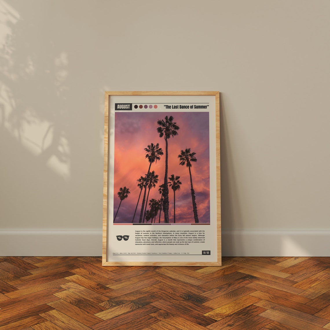 August Tropical Sunset Palm Trees Last Dance of Summer Poster - Image 4