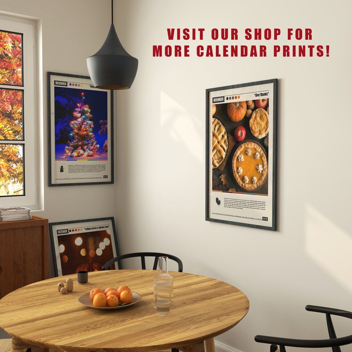 November Give Thanks Harvest Pie Pumpkin Thanksgiving Feast Poster - Image 6
