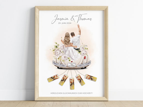 Money Gift With A Car For The Wedding Bride And Groom Gift Wedding Car Gift Pdf Personalized Gift Money Gift