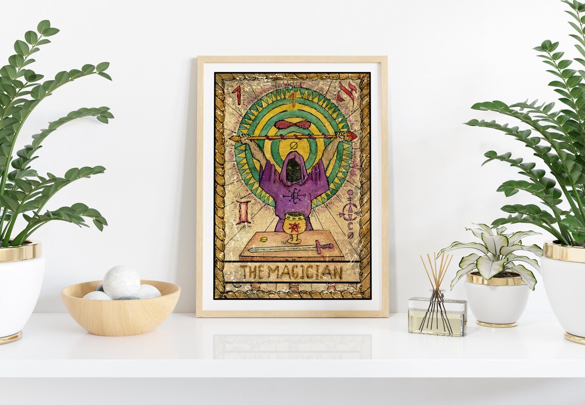 The Magician Tarot Card Wall Art Tarot Card Art Prints Witchy Gift Mystical Wall Art Prints Major Arcana Art Witchcraft Art Print - Image 2
