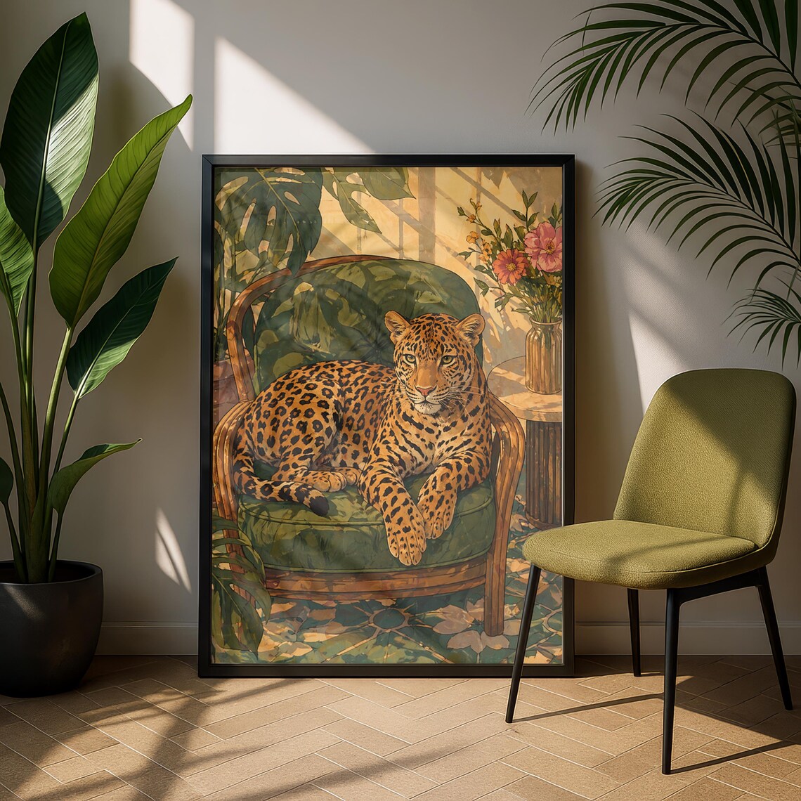 Leopard Lounge Vintage Jungle Poster