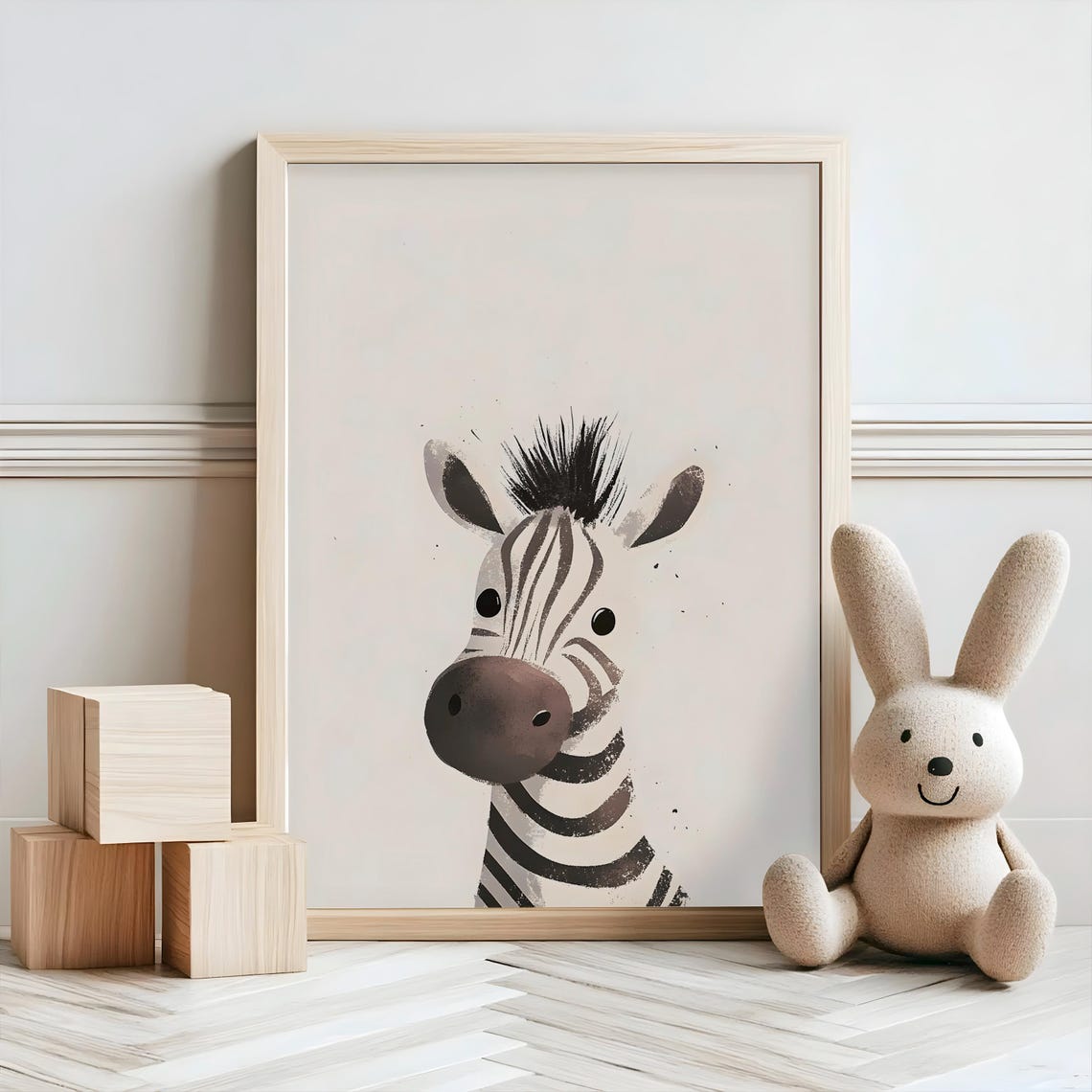 Zebra Nursery Decor Baby Room Wall Art Nursery Decor Prints Animal Boho Kids Room Decor Instant Playroom Print - Image 2