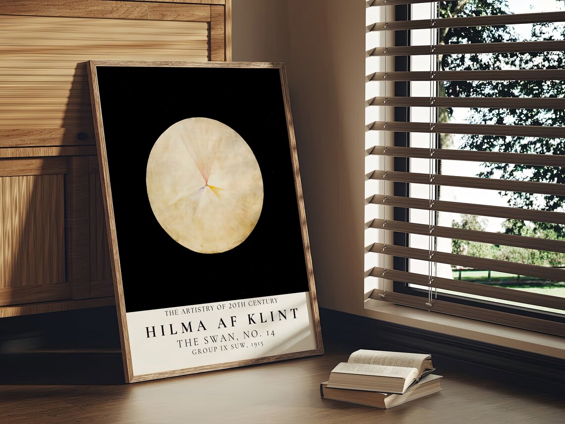 Hilma af Klint Swan No 14 Ivory Moon Circle Black Cosmic Poster