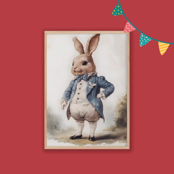 Bunny Nursery Decor Baby Room Wall Art Nursery Decor Prints Animal Boho Kids Room Decor Instant Playroom Print