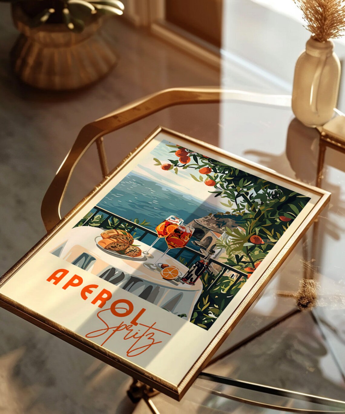 Aperol Spritz Italian Coast Terrace Cocktail Retro Summer Poster - Image 4