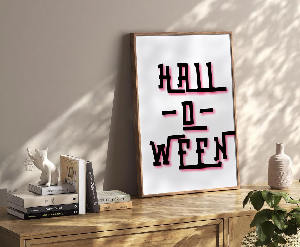 Bold Black and Red Gothic Halloween Lettering Typography Poster