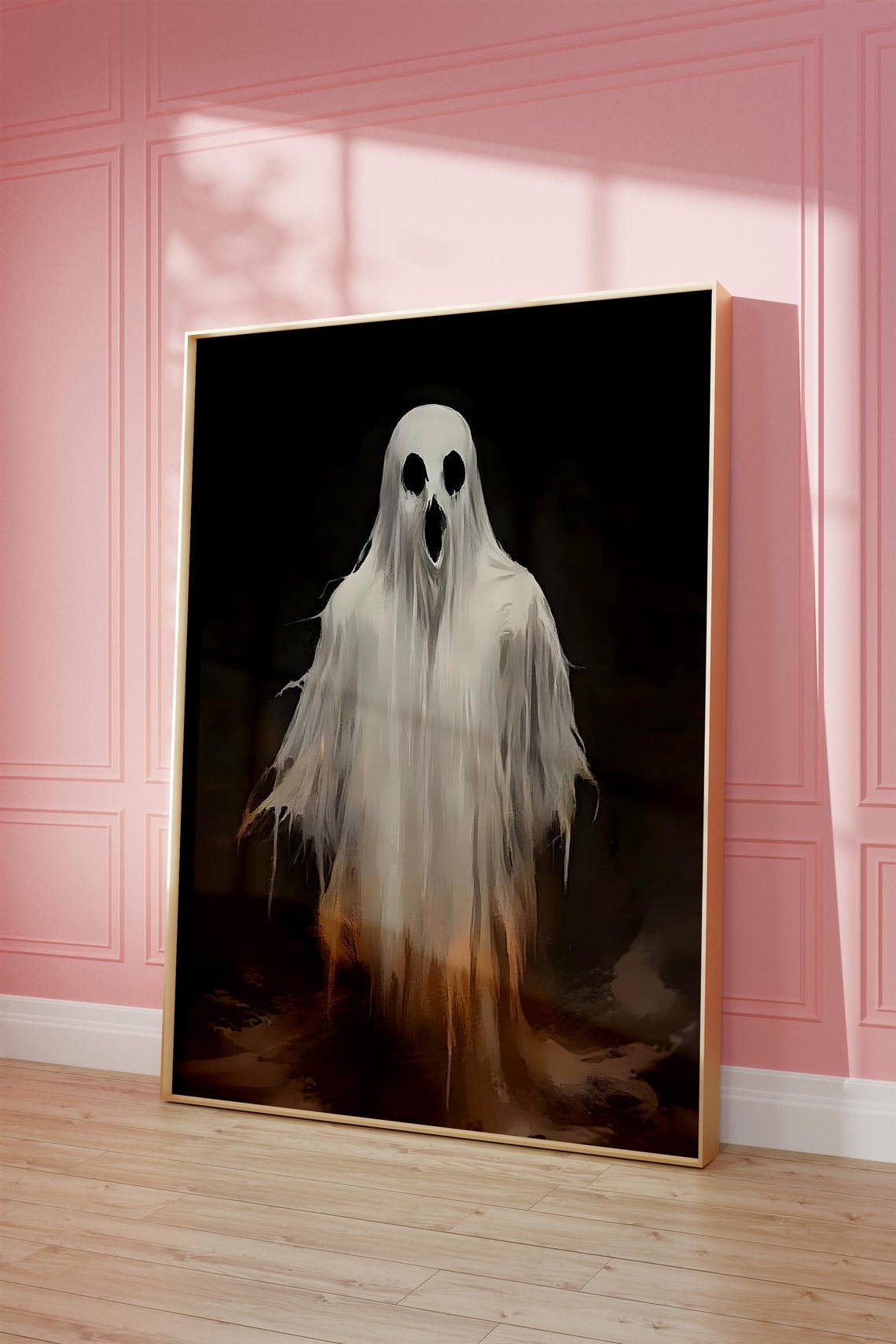 Halloween Ghost Dark Night Vintage Moody Haunted Oil Painting Poster - Image 4