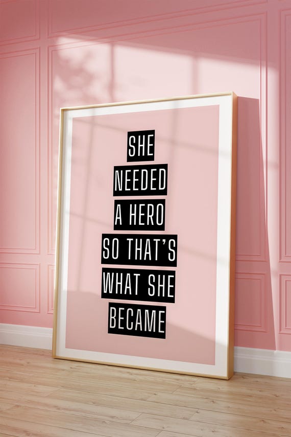 She Became A Hero Art Print Vintage Bar Cart Retro Aesthetic Kitchen Decor Poster Apartment Funky Decor Instant