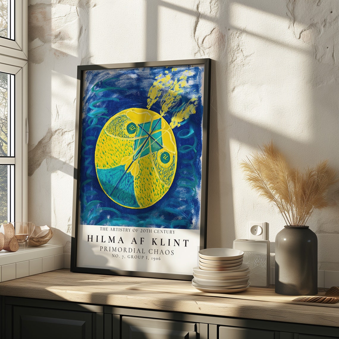 Hilma af Klint Primordial Chaos No 7 Yellow Orb Blue Abstract Poster - Image 3
