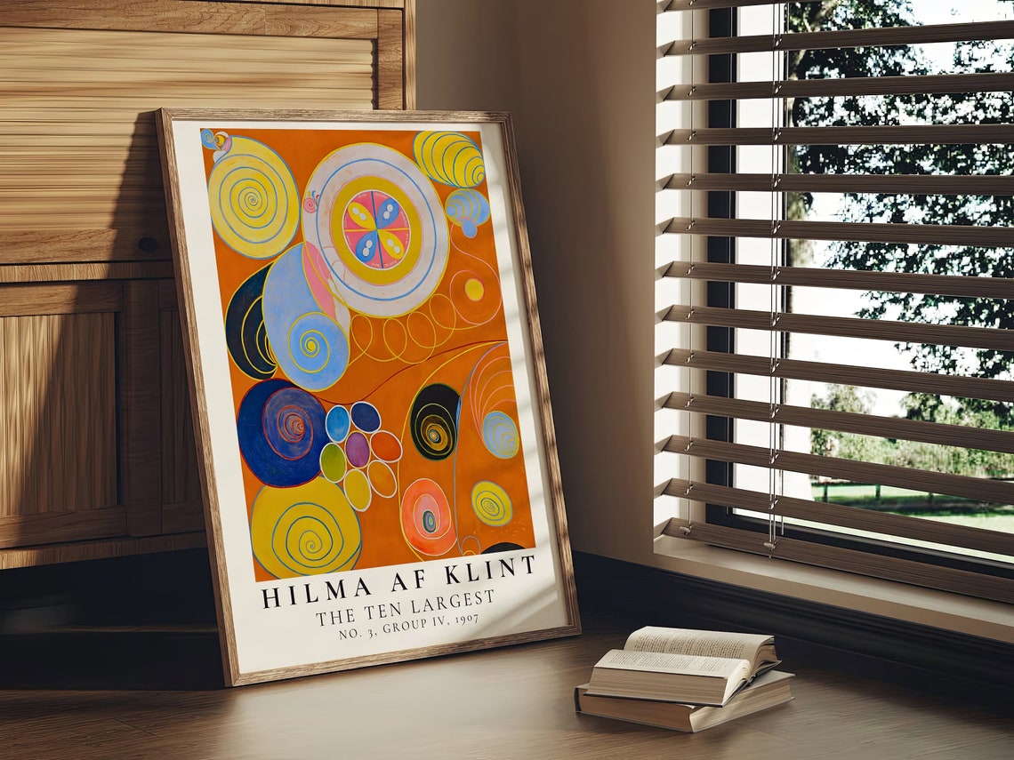 Hilma af Klint The Ten Largest No 3 Spiral Circles Orange Poster - Image 2