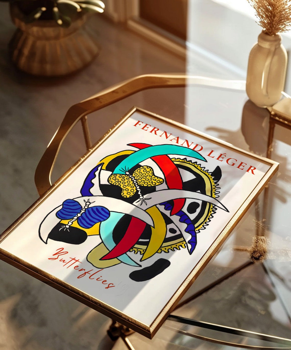 Fernand Leger Butterflies Colorful Abstract Modern Art Poster