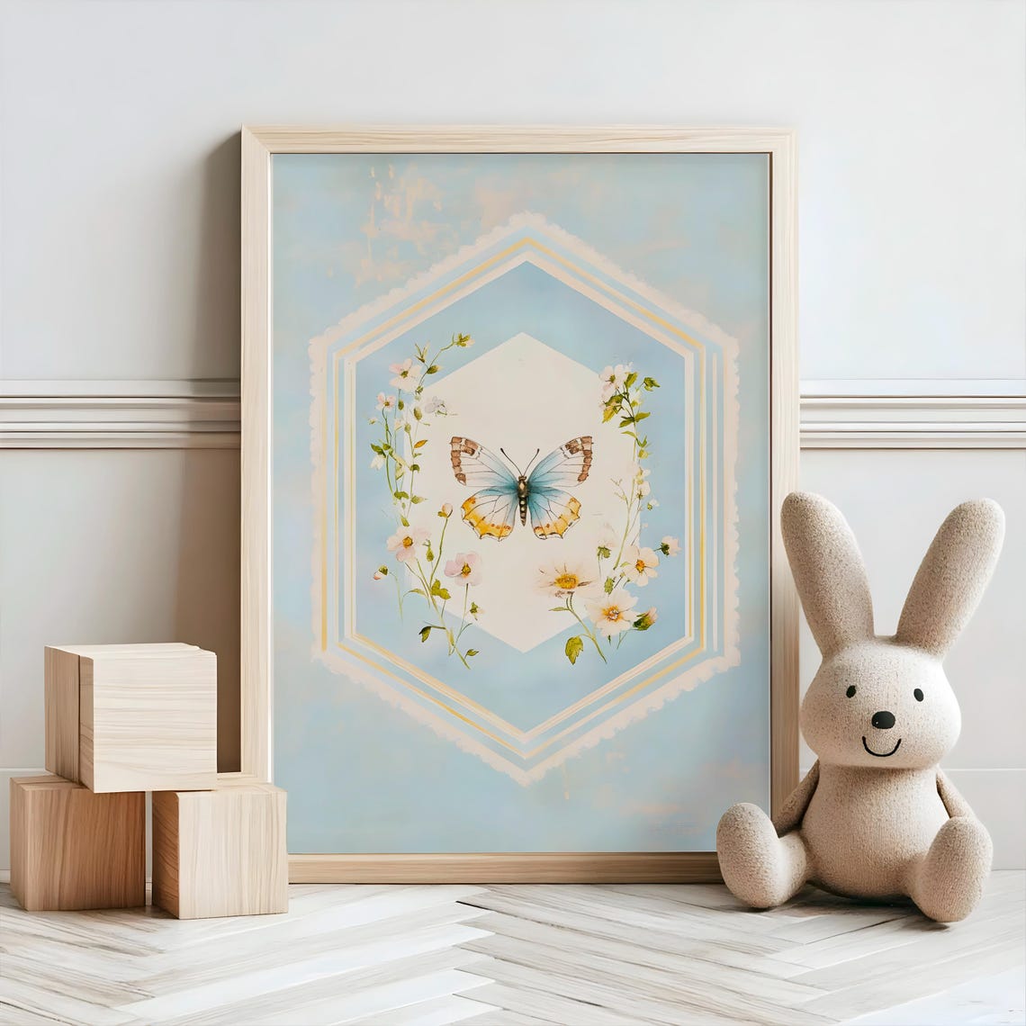 Butterfly Nursery Decor Baby Room Wall Art Nursery Decor Prints Animal Boho Kids Room Decor Instant - Image 2