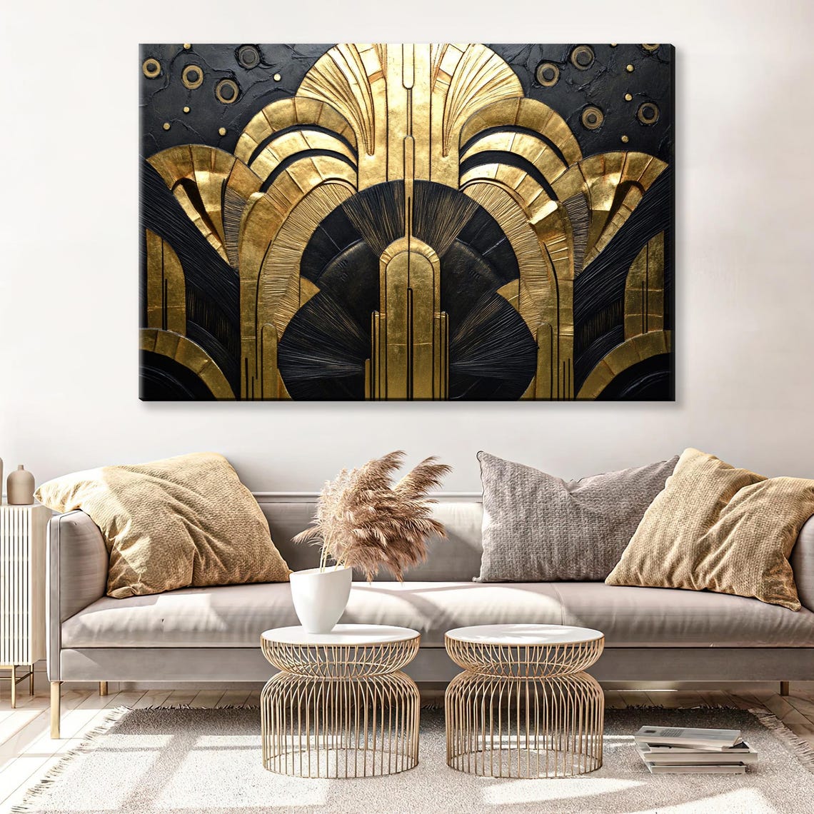 Black And Gold Art Deco Geometric Sunburst Elegant Modern Wall Poster - Image 5