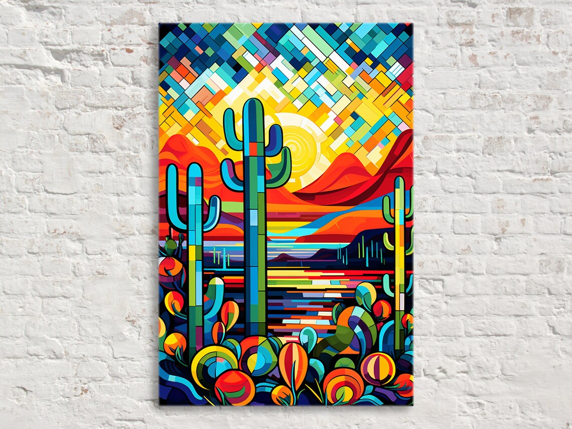 Southwest Symmetry Geometric Art Print, Modern Abstract