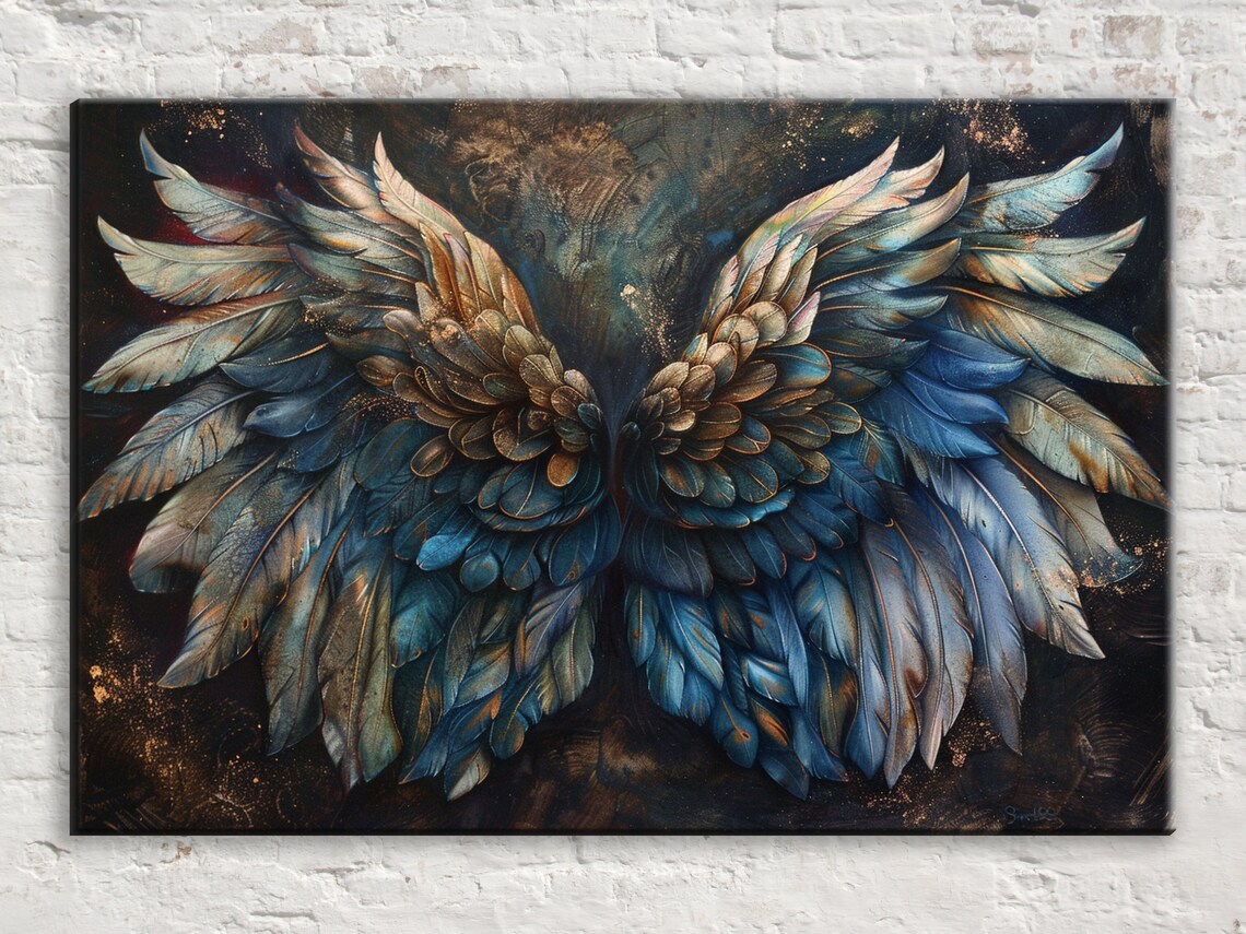 Luxurious Ornate Feathered Angel Wings Art Print