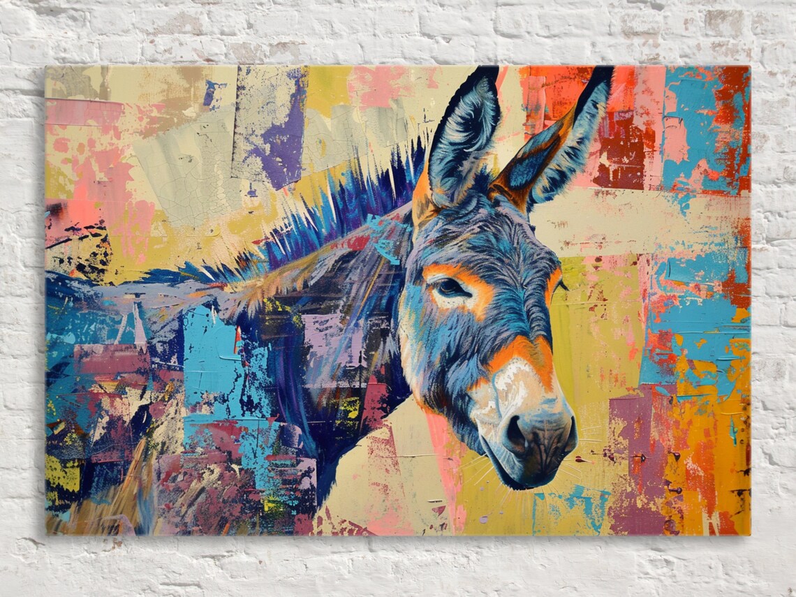 Contemporary Donkey Pop Art Animal Poster Print