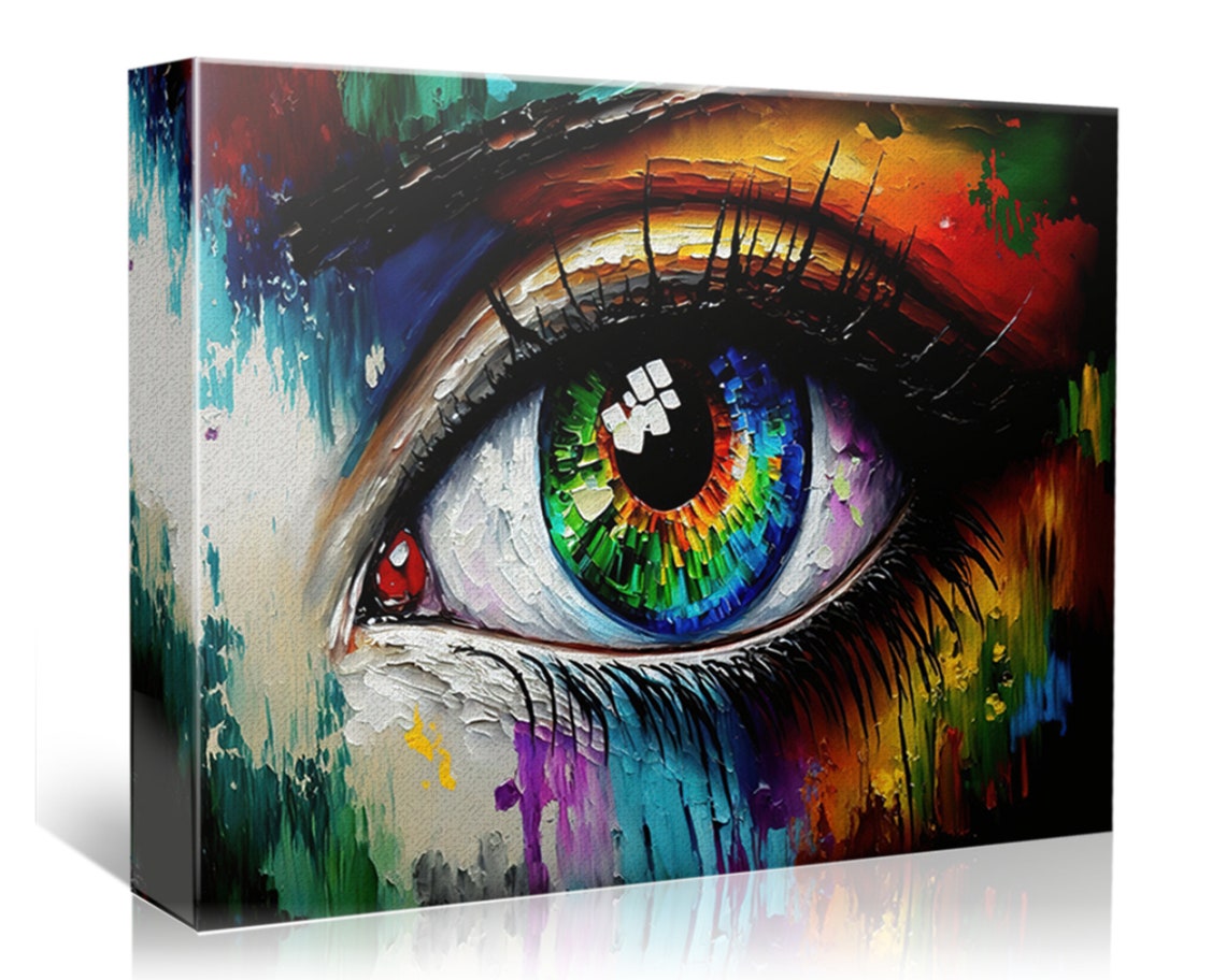 Abstract Eye Close Up Rainbow Iris Vivid Color Oil Style Poster - Image 4