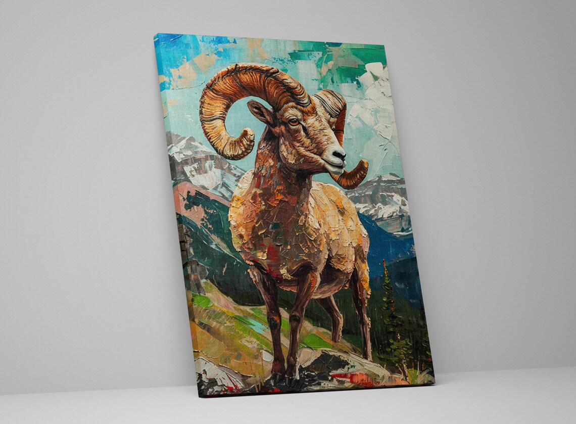 Bighorn Sheep Mountain Landscape Wall Art Print - Image 5