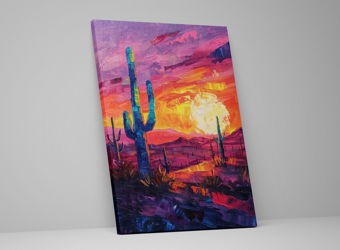 Saguaro Cactus Desert Sunset Pink Orange Sky Southwest Poster - Image 5