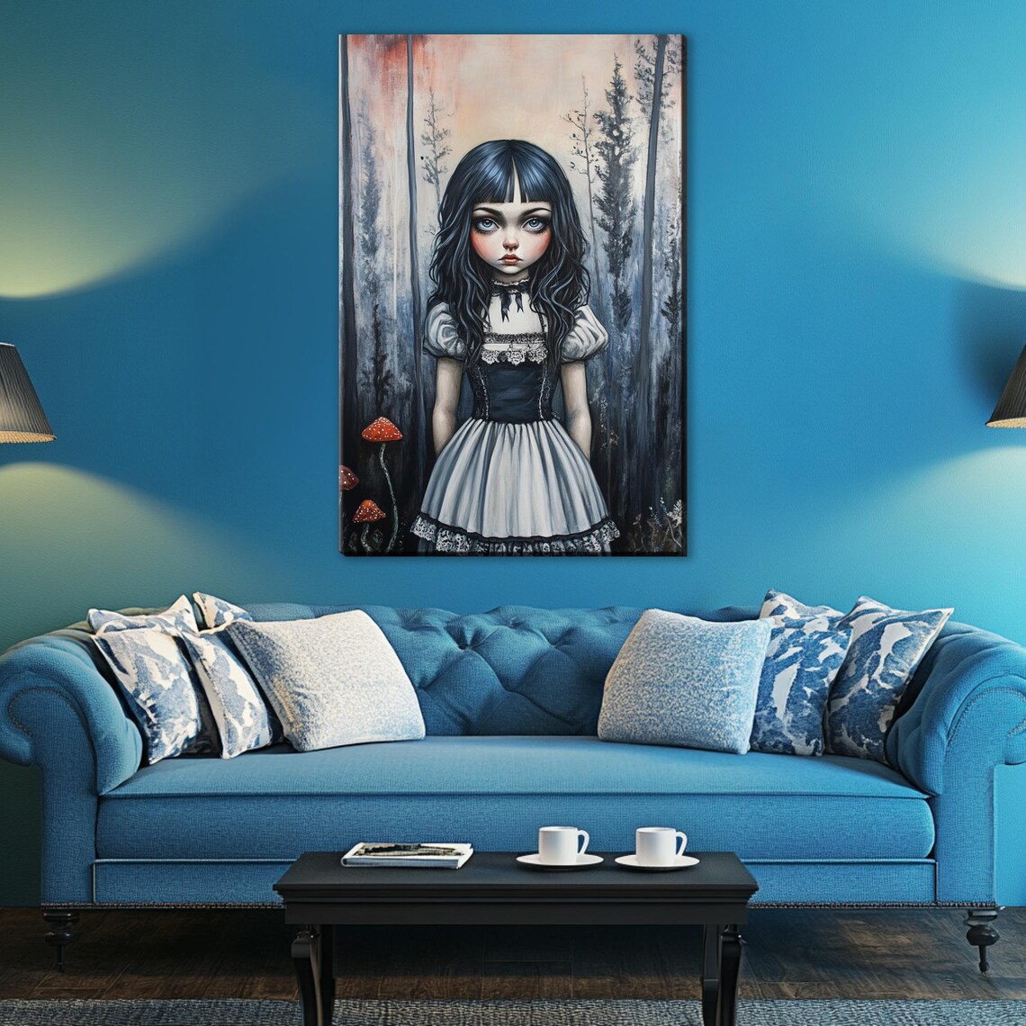 Gothic Alice In Wonderland Doll Portrait Dark Forest Fantasy Art Poster - Image 3
