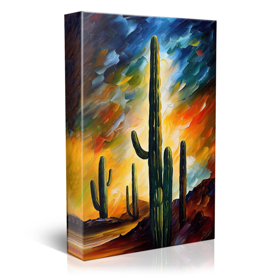 Cactus Desert Painting, Southwest Landscape Art Print - Image 5