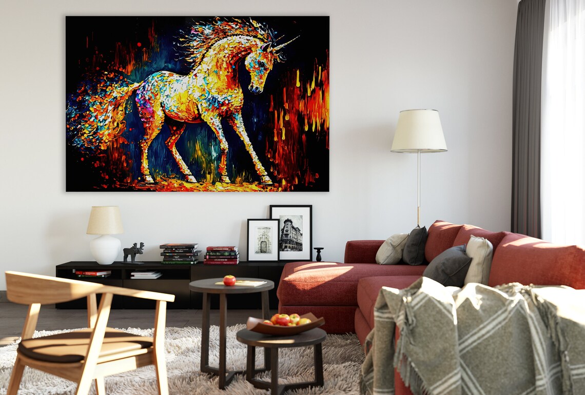 Unicorn Painting Print, Colorful Nursery Room Wall Art Print - Image 2