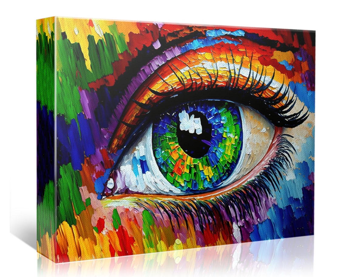 Colorful Abstract Eye Rainbow Iris Bold Brushstroke Modern Poster - Image 4