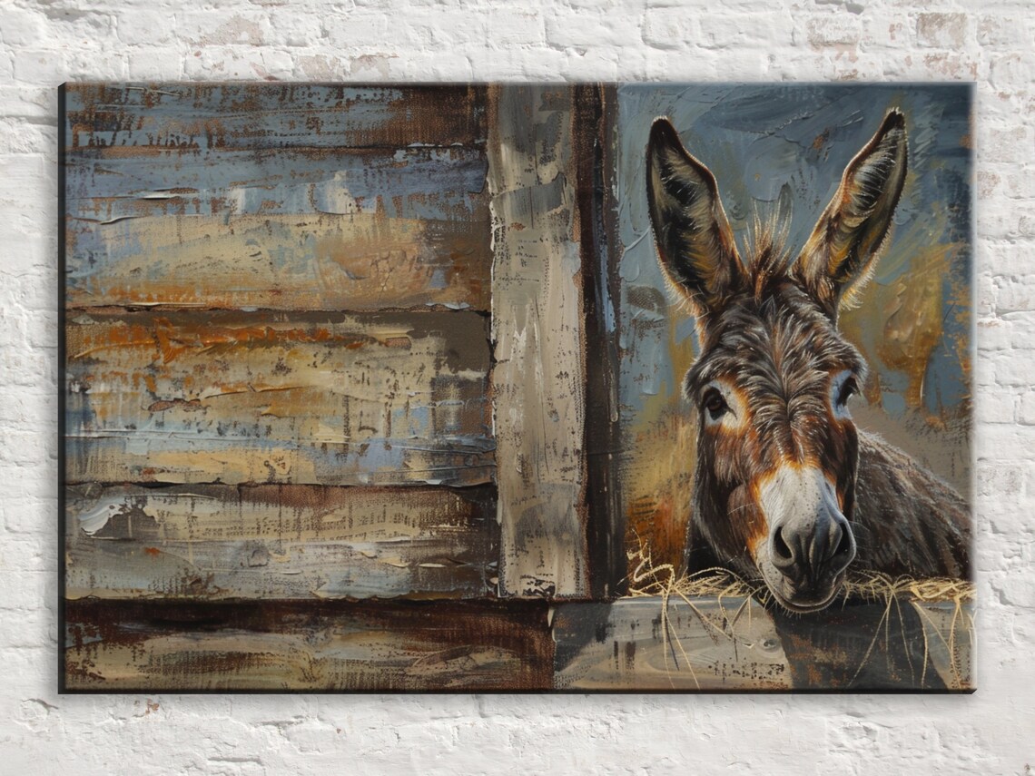 Rustic Texas Donkey, Lone Star Charm Art Print