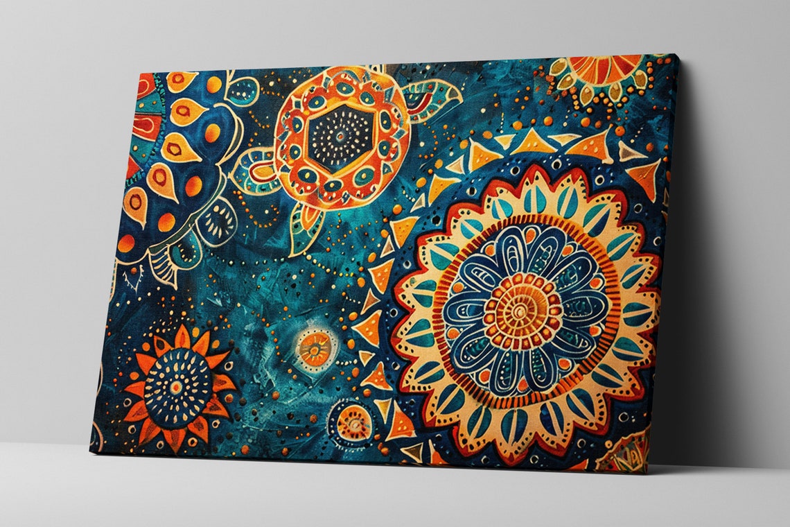 Eclectic Dreams Boho Water Design Pattern Gicle Print On Gallery Wrapped Artist Ready To Hang Available In Extra Large Sizes - Image 5
