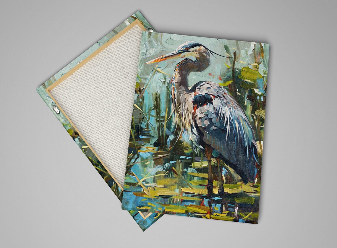 Serenity Blue Heron Riverbank Scene Art Print - Image 4