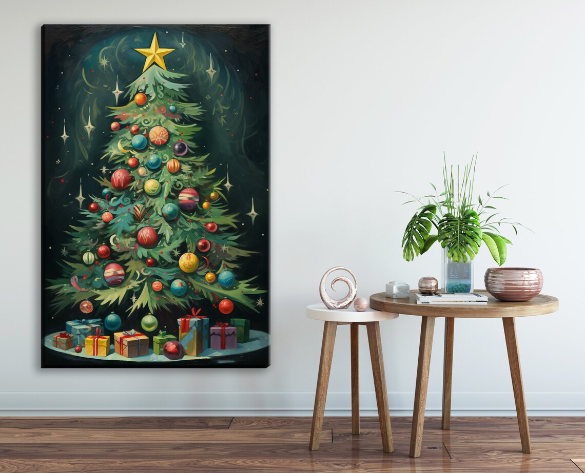 Art Deco Christmas Tree Art Print, Holiday Decor - Image 2