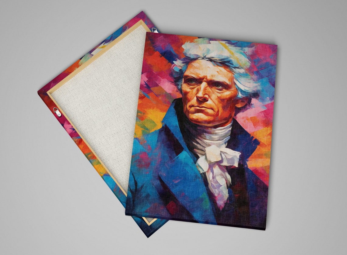 Thomas Jefferson Portrait Vibrant Pop Art Blue Coat Patriot Poster - Image 4