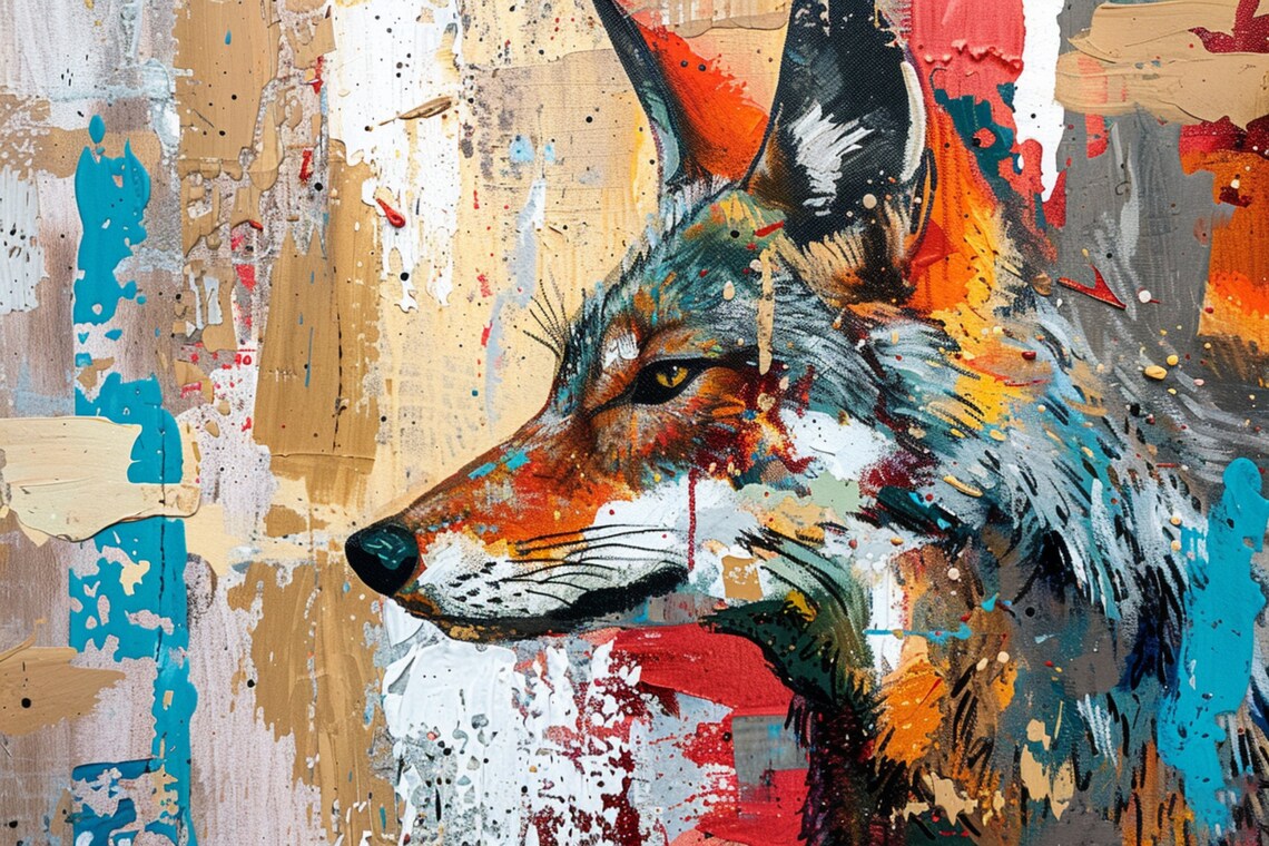 Contemporary Coyote Desert Art Print, Modern Decor - Image 5
