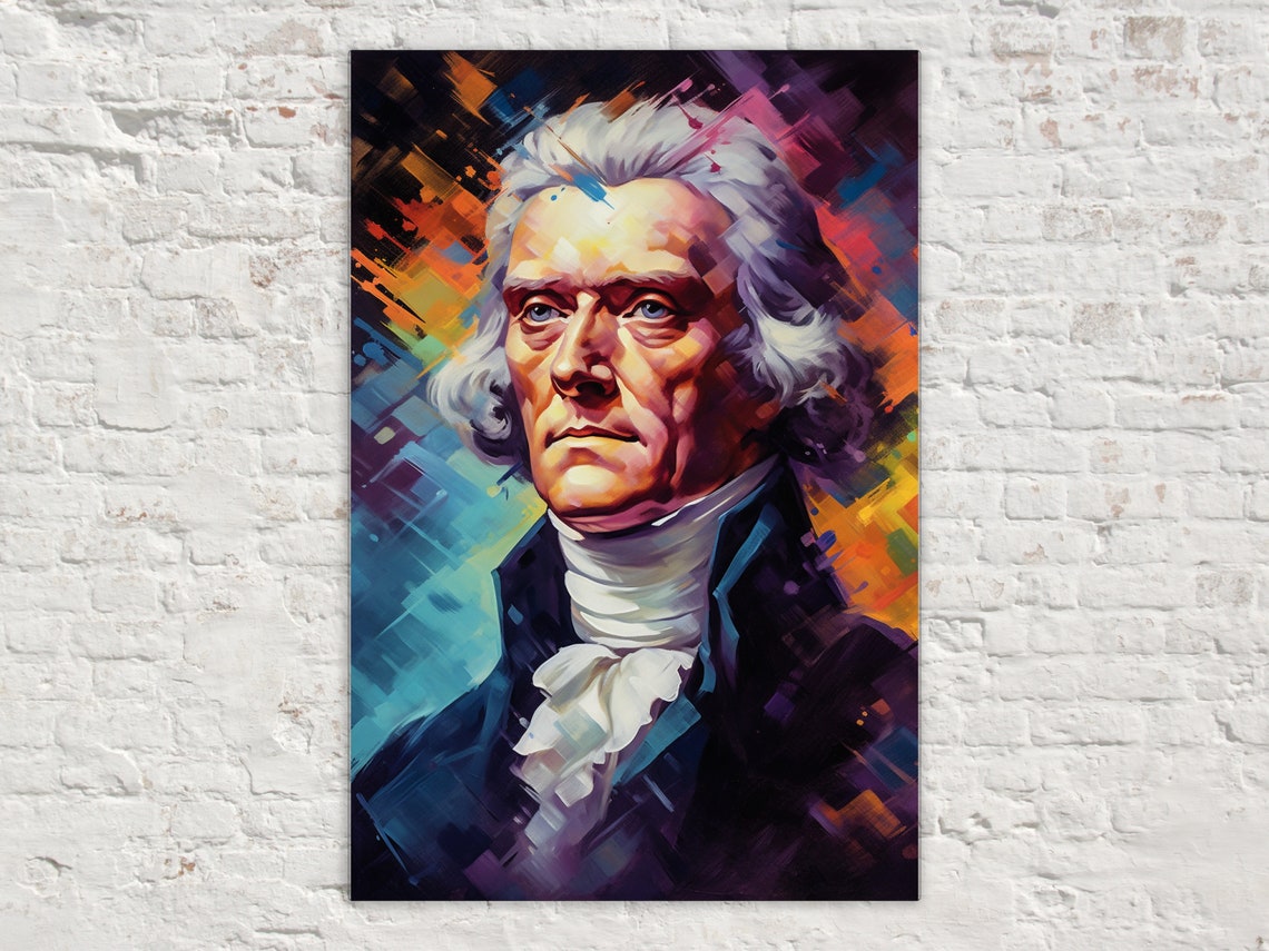 Thomas Jefferson Founding Father Portrait Colorful History Art Poster