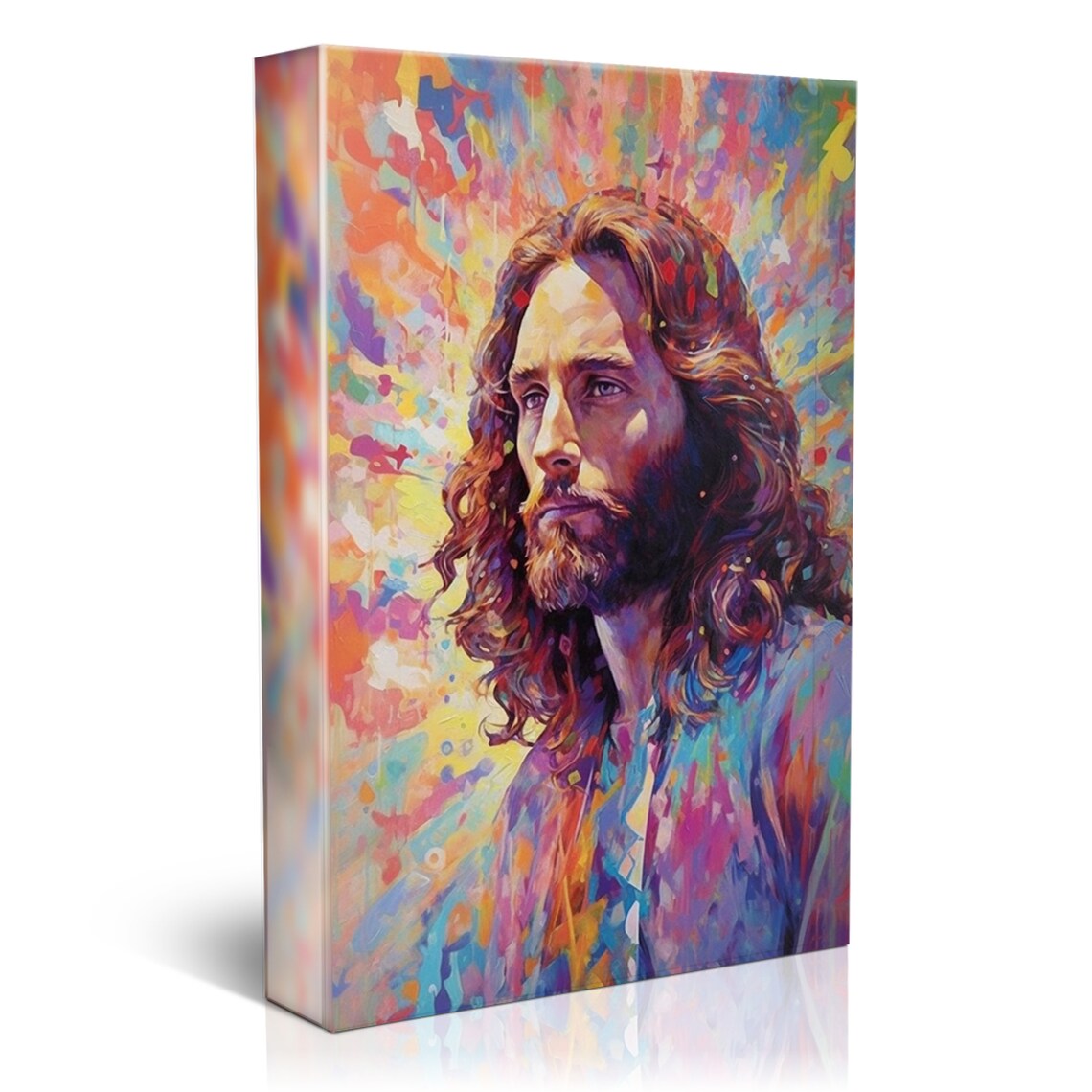 Jesus Christ Colorful Portrait Impressionist Religious Wall Art Poster - Image 5