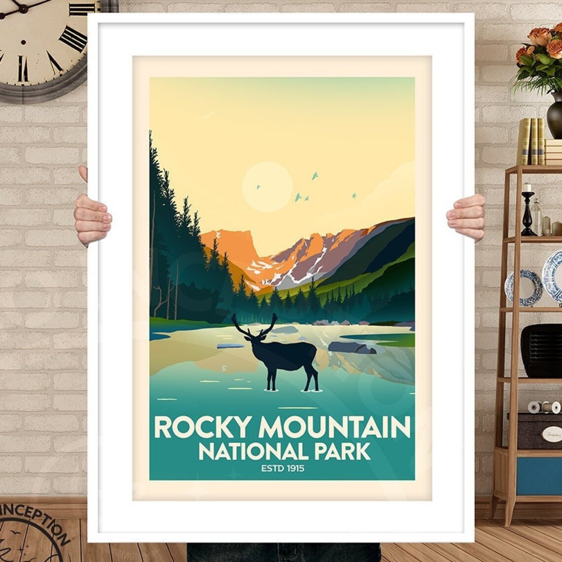 Rocky Mountain National Park Travel Poster, Established 1915