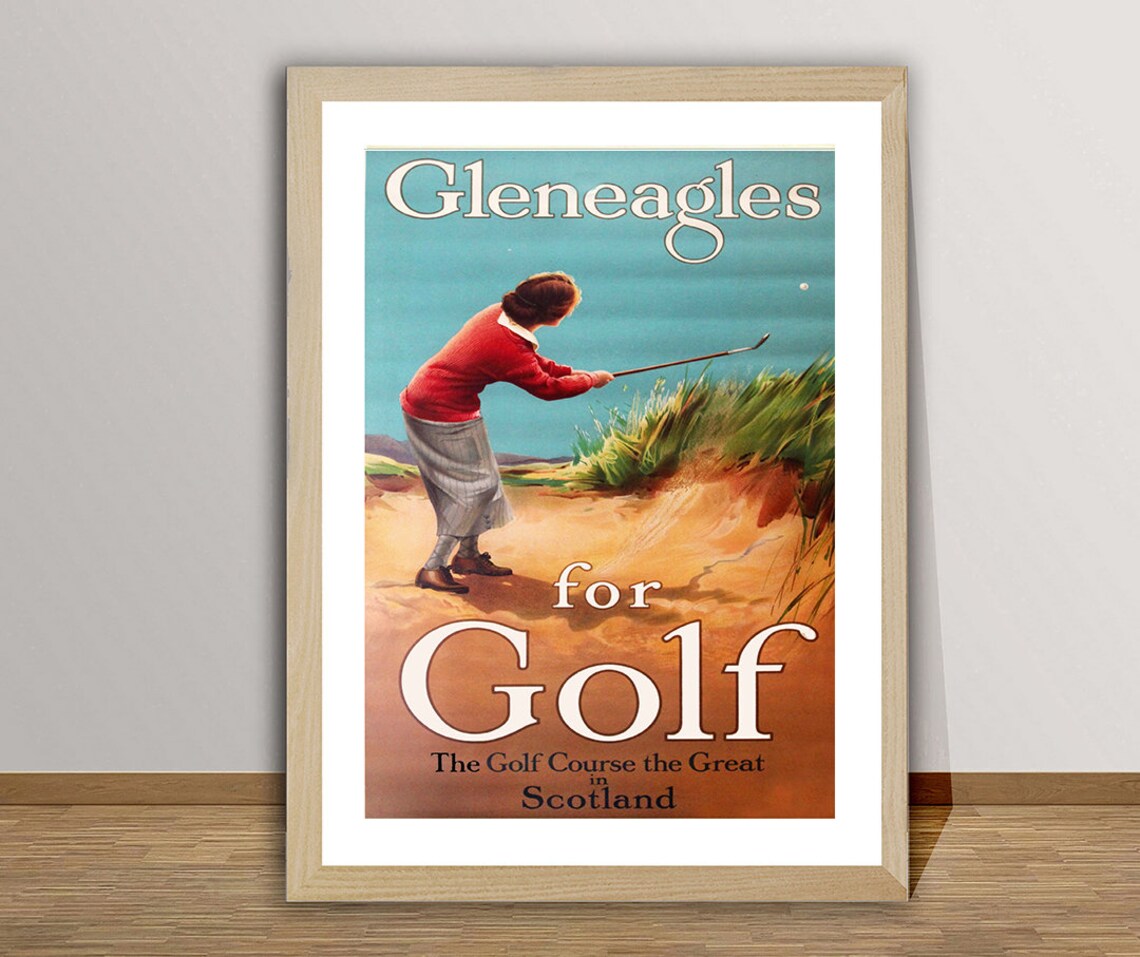 Gleneagles for Golf Scotland Vintage Golf Course Travel Poster - Image 2