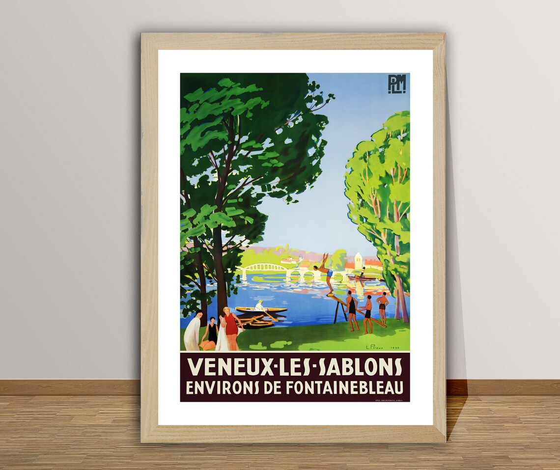 Veneux Les Sablons France Vintage Travel Poster