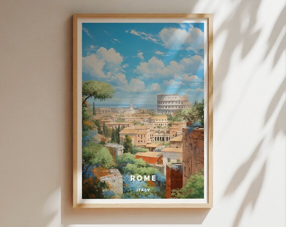 Rome Italy Colosseum Eternal City Golden Skyline Travel Poster