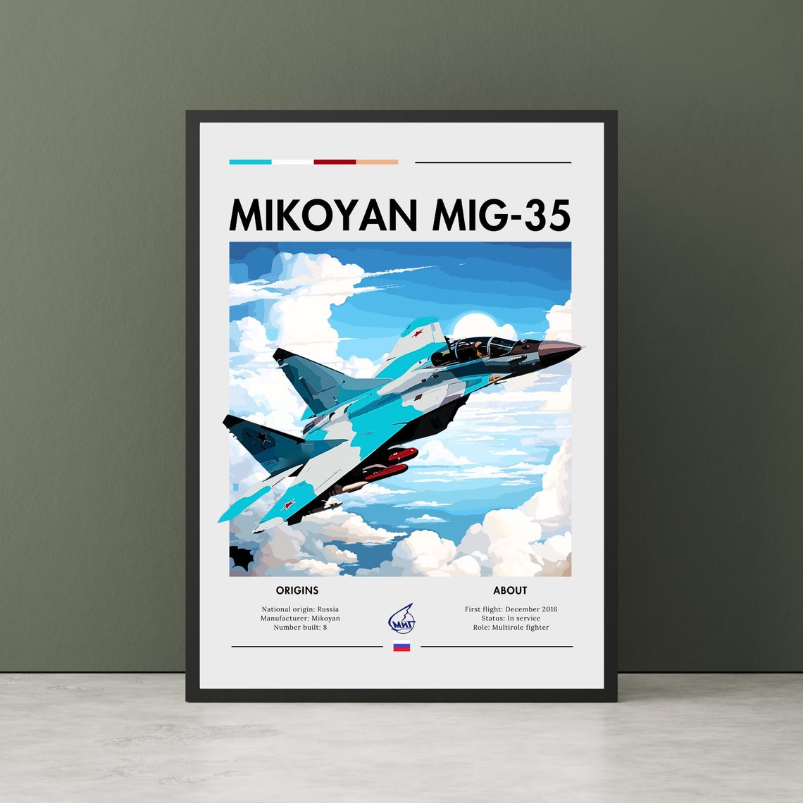 Mikoyan MiG-35 Russian Multirole Fighter Jet Aviation History Poster