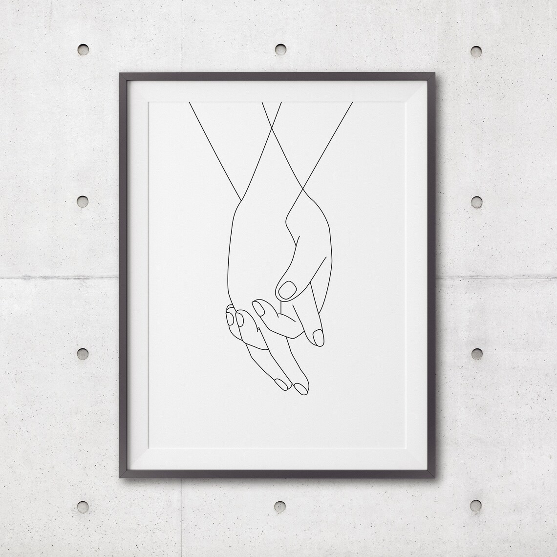 Intertwined Couple Hands Single Line Drawing Minimalist Love Poster - Image 3