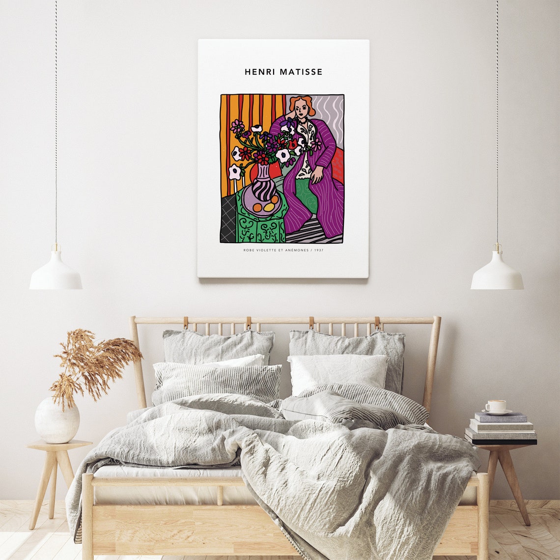 Henri Matisse Painting Art Interior Poster Wall Art Print Art Painting Robe Violette Et Anemones Matisse - Image 2